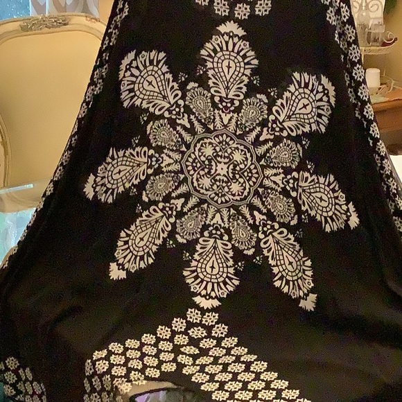 Beach Cover or summer dress spaghetti straps black white Assemetrical si… - Picture 2 of 13